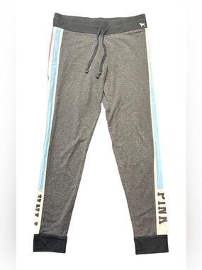 PINK Victoria’s Secret Yoga Gray Logo Joggers Large